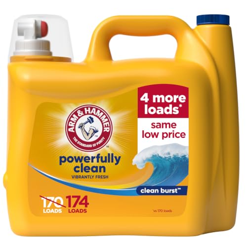 ARM & HAMMER Liquid Laundry Detergent, Clean Burst Scent, 174 Fl Oz