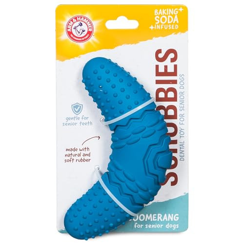Arm & Hammer for Pets Scrubbies Boomerang Chew Toy for Senior Dogs