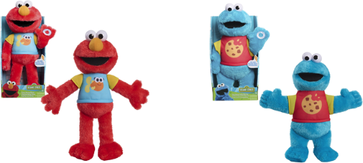 Sesame Street Sing-Along Cookie Monster Or Elmo 13"Plushie Stuffed Animal
