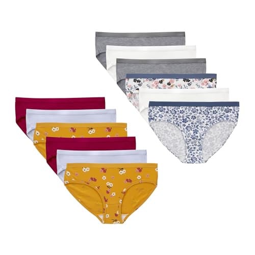 Hanes Brief Underwear, Stretch Cotton Panties for Girls (Assorted) 12-Pack Deal