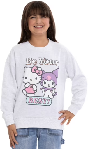 Hello Kitty and Friends Kids Graphic Fleece Crewneck Sweatshirt