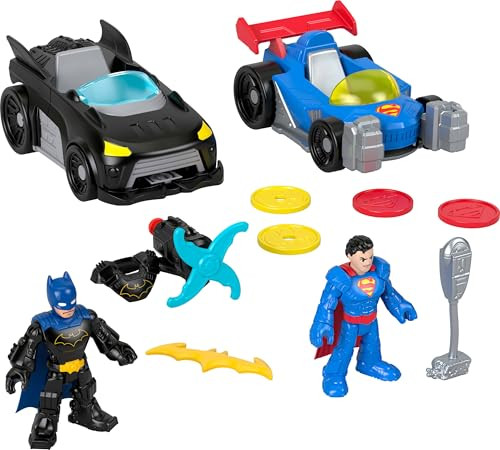 Fisher-Price Imaginext DC Super Friends Metal Force Playset with Batman & Superman Action Figures