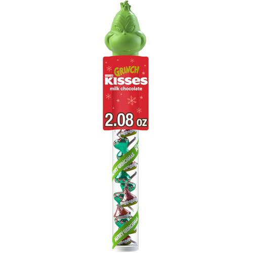 2-Ounce HERSHEY’S KISSES Grinch Milk Chocolate Candy Cane