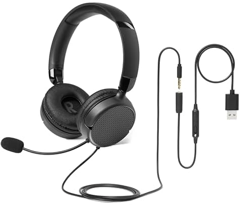 Amazon Basics On Ear Wired Computer Headset with Adjustable Microphone Deal