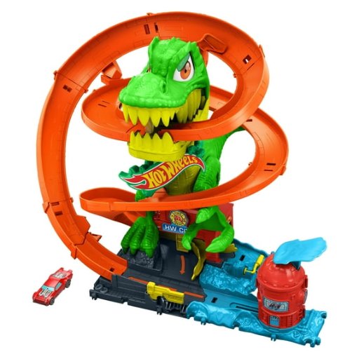 Hot Wheels Diecast City T-Rex Blaze Battle Playset