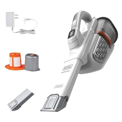 BLACK+DECKER Rechargeable Cordless Dust Buster Hand Held Vacuum w/ Extra Long Crevice Tool