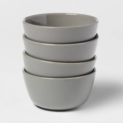 Threshold 4-Pack 8oz Stoneware Avesta Mini Bowls Gray Deal