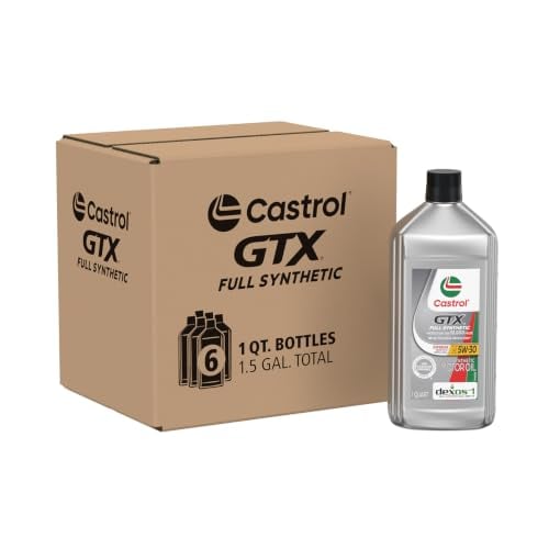 Castrol GTX Full Synthetic 5W-30 Motor Oil, 1 Quart, 6-Pack Deal
