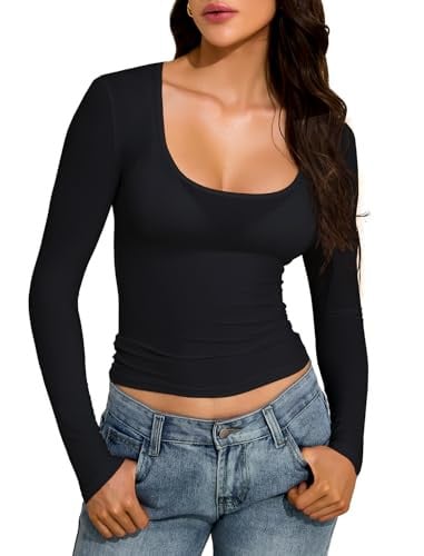 YYA Women’s U-Neck Long Sleeve Shirt Base Layer Undershirt Deal