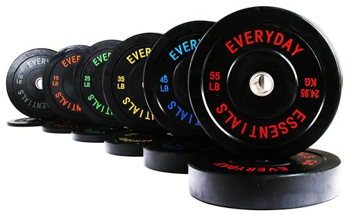 Fitvids 370 LBS 2" Olympic Bumper Plate Weight Plates with Steel Hub Set