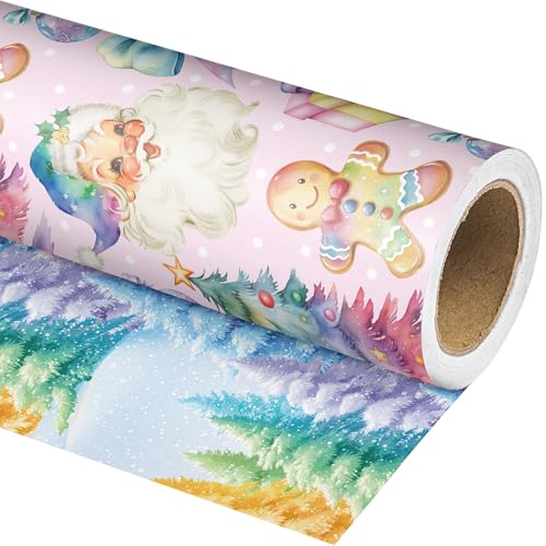 Altarho Reversible Christmas Wrapping Paper Roll 28.5sq.ft