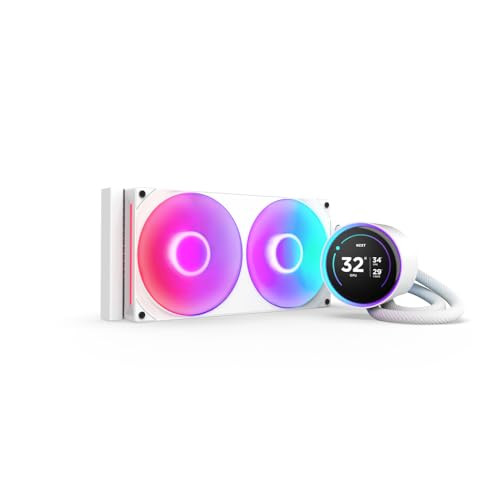 NZXT Kraken Elite 280mm AIO CPU Liquid Cooler w/ RGB + LCD Display (White, 2024 Edition)