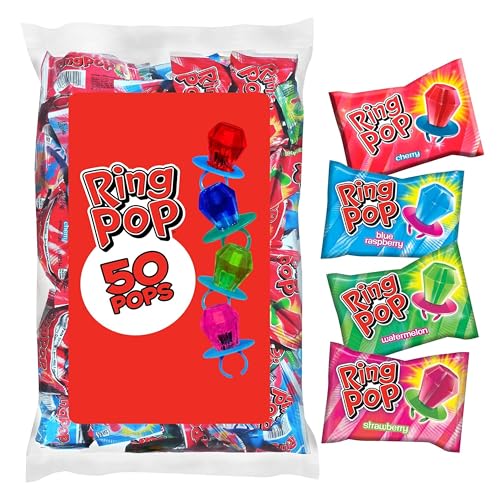 50-Count Ring Pop Assorted Fruit Flavor Halloween Lollipops
