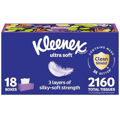 18-Pack Kleenex Ultra Soft Facial Tissues (2160 Total Tissues)