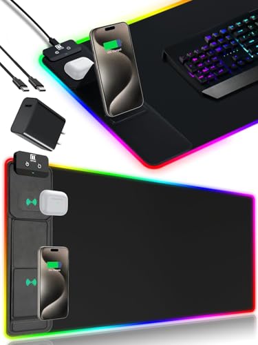 Miroddi XXL RGB Mouse Pad w/ 15W Wireless Charging Pad (31.49" x 15.75") Deal