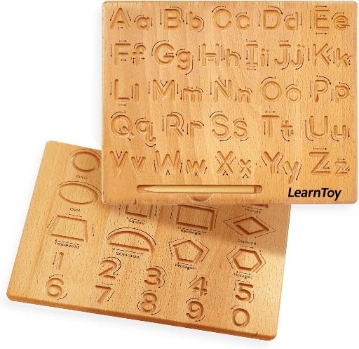 LearnToy Montessori Wooden Alphabet Tracing Board