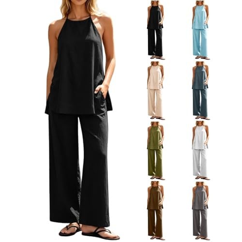 2 Piece Backless Tank Top and Pants