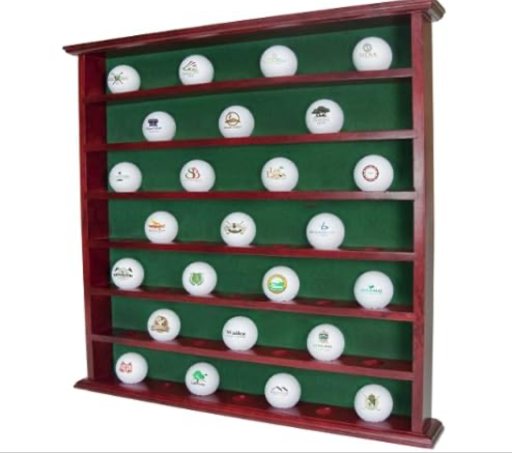 Clubhouse Collection Mahogany Golf Ball Display Cabinet - Displays up to 49 Golf Balls Deal