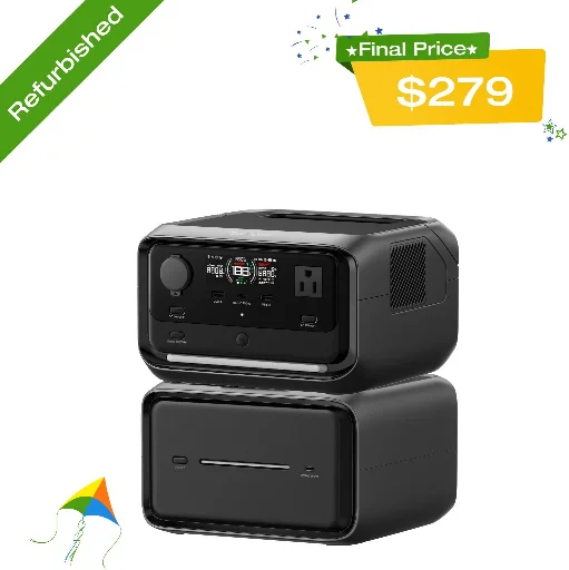 Refurbished EcoFlow 858Wh River 3 Plus Portable Power Station with EB600 Extra Battery Deal