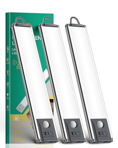 3-Pack 8" Uizyfit Under Cabinet Motion Sensor Magnetic LED Lighting