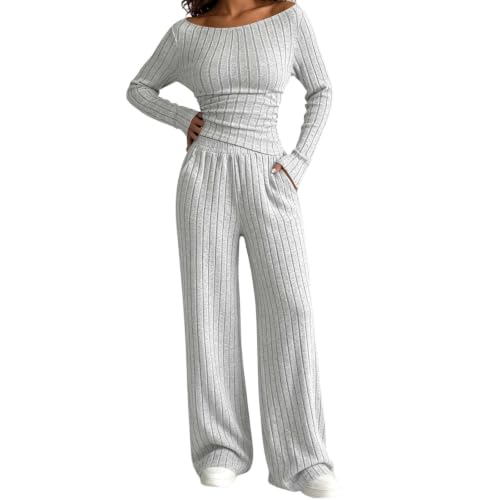 Two Piece Ribbed Knit Lounge Set Deal