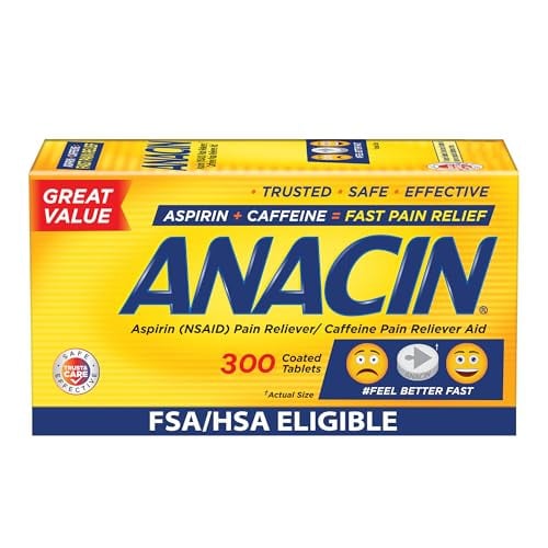 Anacin Aspirin & Caffeine Fast Pain Relief 300-Count Deal