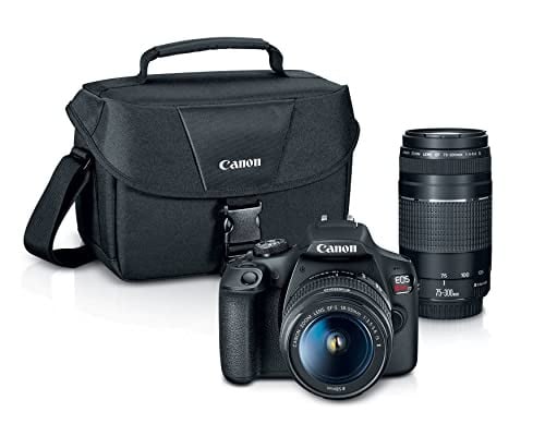 Canon EOS Rebel T6 DSLR Camera with EF-S 18-55mm and EF 75-300mm Double Zoom Lenses Deal
