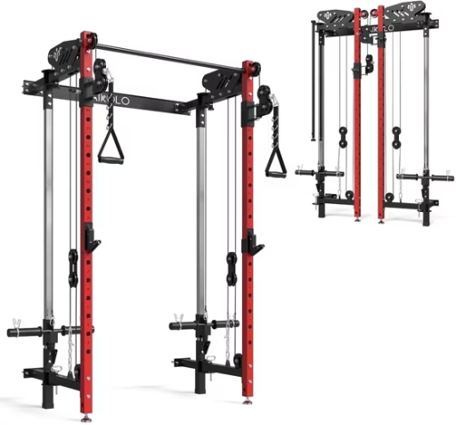 Mikolo Foldable Wall-Mounted Power Rack, 1000 lb Capacity