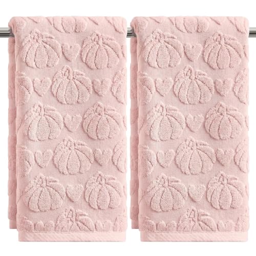 Artoid Mode 2 Pcs 3D Heart Pumpkin Hand Towels