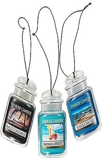 Yankee Candle Car Jar Ultimate Hanging Air Freshener 3-Pack (Bahama Breeze, Black Coconut & Turquoise Sky) Deal
