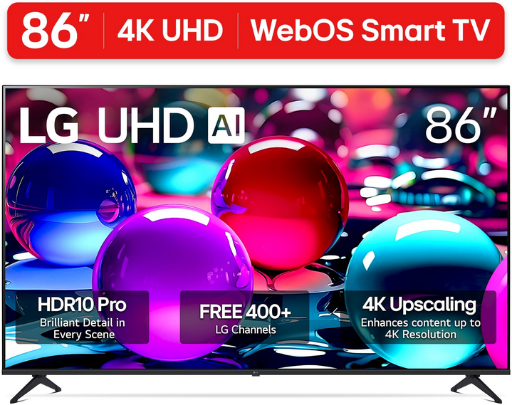 LG 86" 4K UHD UA75 AI Smart TV