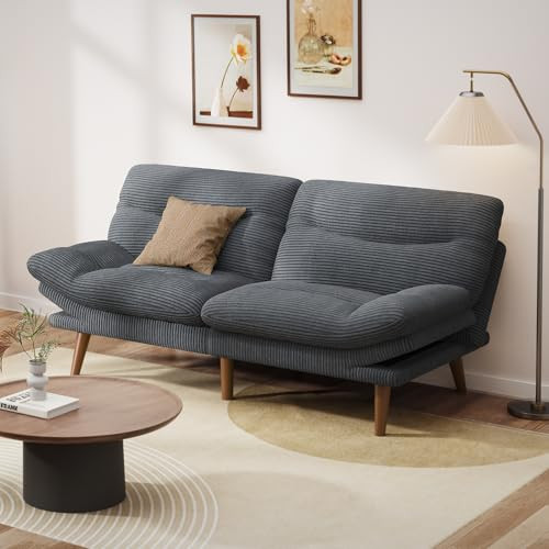 Pipishell Convertible Corduroy Sofa Bed with Adjustable Backrest