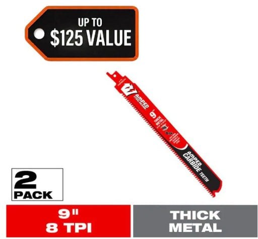 DIABLO 9 in. 8 TPI Steel Demon AMPED Carbide Reciprocating Saw Blade for Thick Metal Cutting (2-Pack) Deal