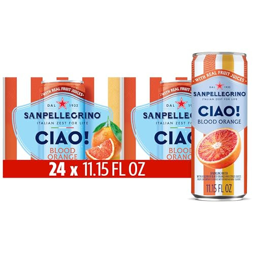 24-Pack San Pellegrino CIAO Sparkling Water w/ Real Fruit Juices (Blood Orange)