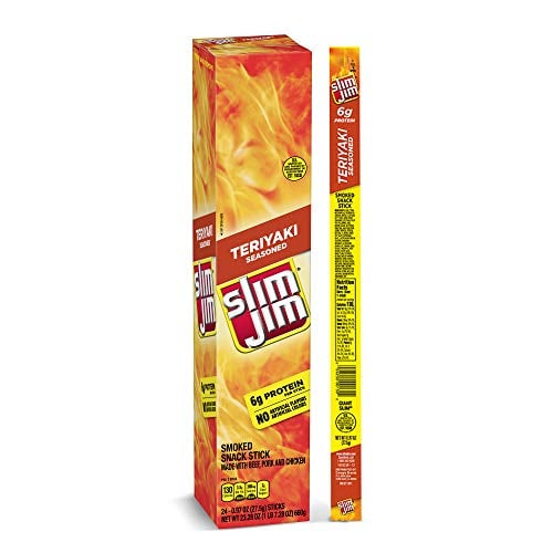 Slim Jim Giant Smoked Meat Sticks Teriyaki 24-Count