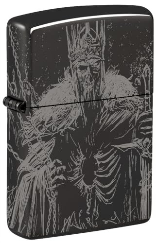 Zippo Skull King Design High Polish Black Pocket Lighter