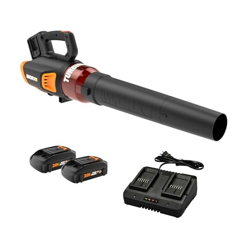 40V Worx Cordless Electric Blower w/ 2.5ah Brushless Motor, 2 Batteries & Charger