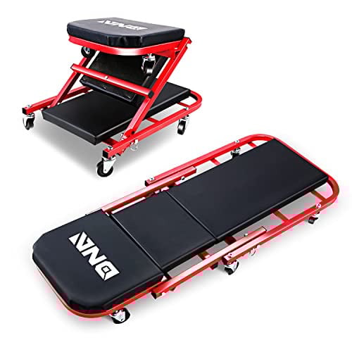 DNA MOTORING TOOLS-00186 40 Inches 2 IN 1 Rolling Folding Car Creeper/Seat, 150kg Weight Capacity Deal