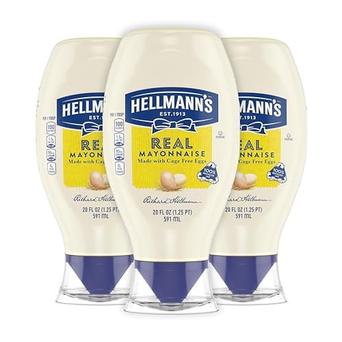 Hellmann’s Real Mayonnaise Squeeze Bottle, 20oz, 3 Count