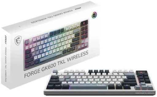 MSI Forge GK600 TKL Wireless Mechanical Keyboard w/ Linear Switches & PBT Keycaps (White) Deal