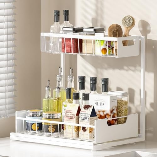 2-Tier Ceetug Pull-Out Under-Sink Organizer (White)