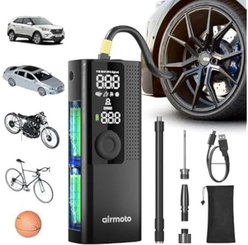 Airmoto Tire Inflator Portable Air Compressor Cordless Deal