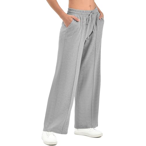 SINOPHANT Women's Wide Leg Sweatpants with Pockets Deep Grey Deal