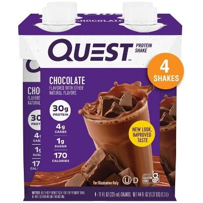 Quest Nutrition Ready To Drink Protein Shake Chocolate Non-Caffeinated 44 fl oz/4ct