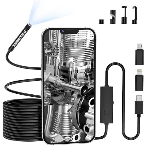 Pancellent Ultra-Thin 0.216" Snake Inspection Borescope Type C Endoscope w/ 6 LED Lights