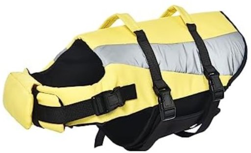 Amazon Basics Dog Adjustable Life Jacket with Reflective Stripes, Small