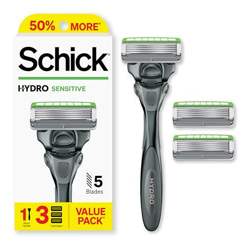 Schick Hydro Sensitive Razor 1 Handle 3 Cartridges