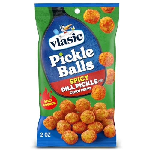 Vlasic Pickle Balls Spicy Dill Pickle Flavored Corn Puffs, 2 oz Bags (Pack of 12) Deal