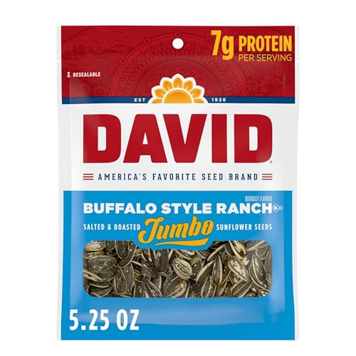 12-Pack 5.25-Oz DAVID Seeds Salted and Roasted Jumbo Sunflower Seeds (Buffalo Style Ranch)