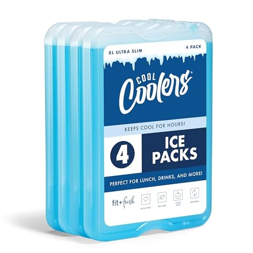 Fit + Fresh Cool Coolers Reusable Slim XL Ice Packs 4-Pack